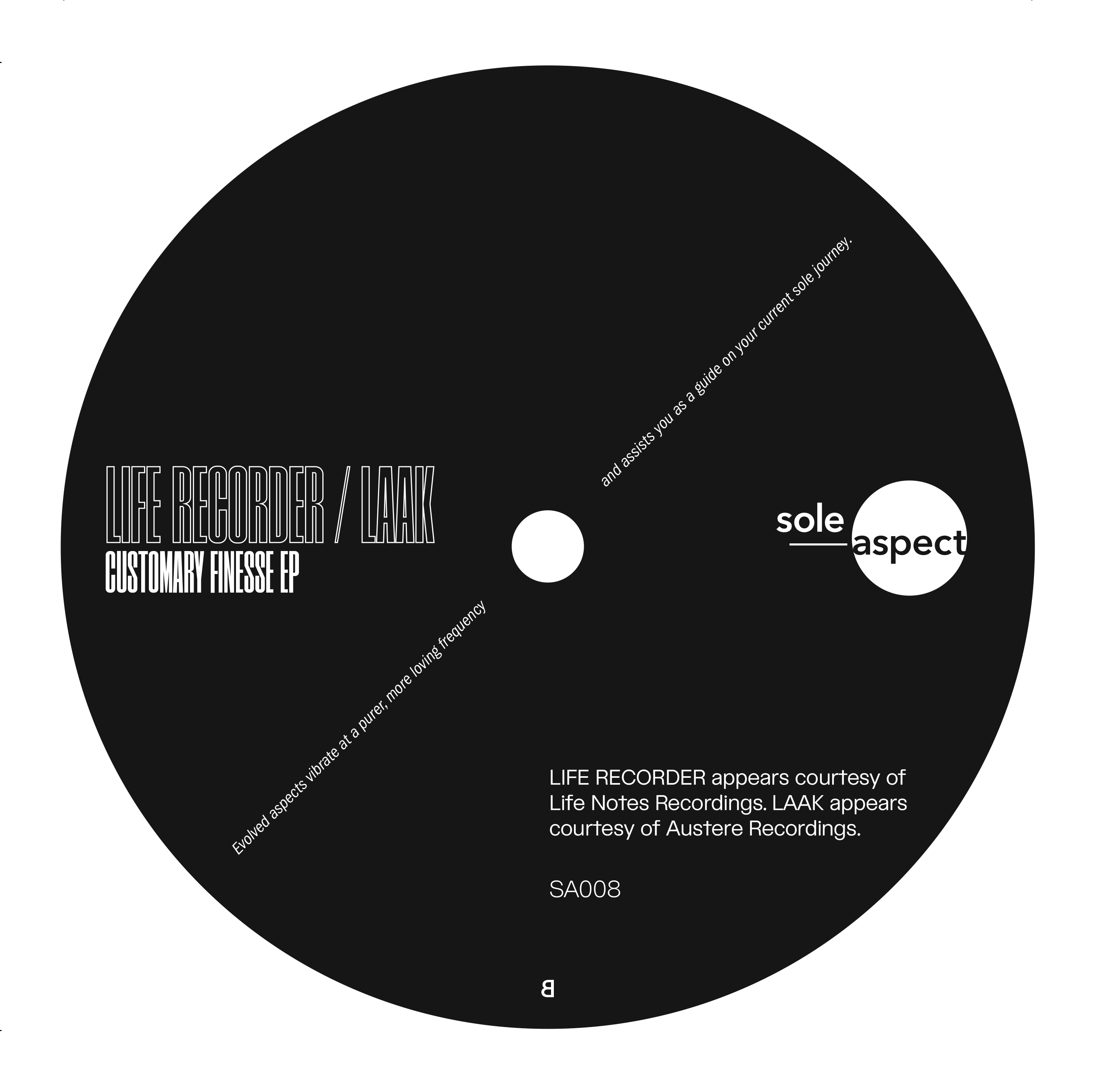 SA008 - LIFE RECORDER / LAAK - CUSTOMARY FINESSE EP 12"