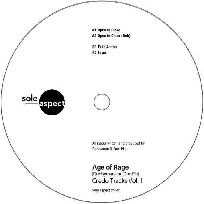 Credo Tracks Vol. 1 EP [Vinyl Only Release] - No Digital Download